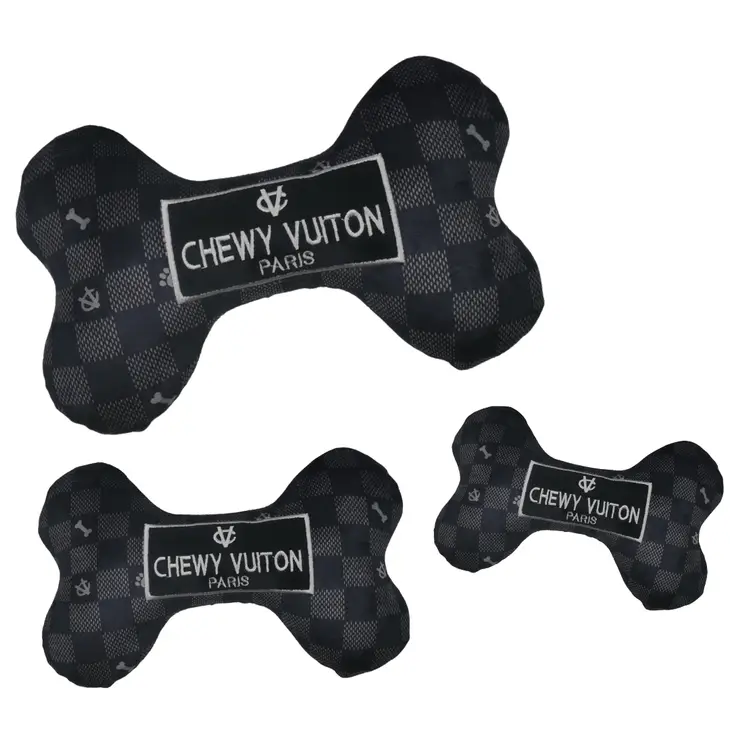 Chewy Vuiton Black Checker Knochen