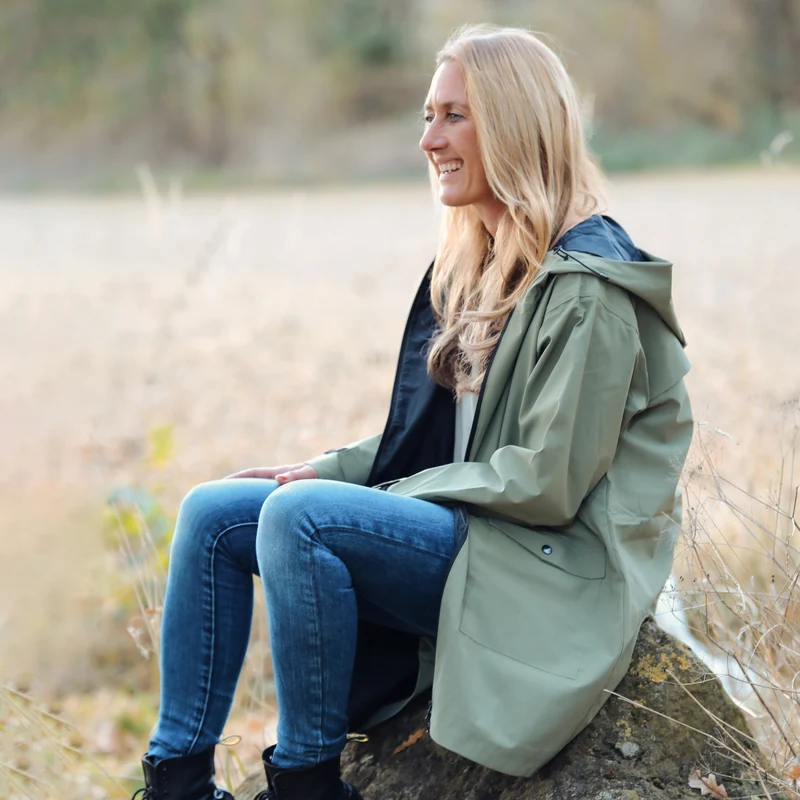Regenjacke vollreflektierend Khaki