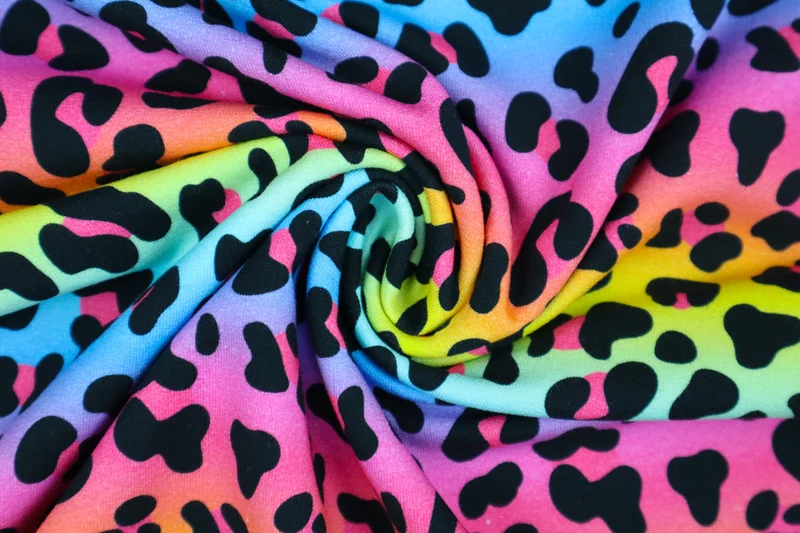 French Terry Digital Rainbow Leo - Design 1
