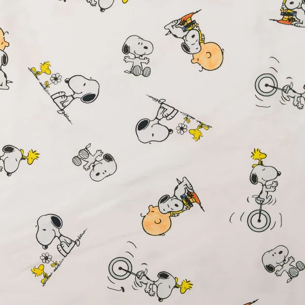 Lizenz Baumwolljersey Digital Peanuts Snoopy - weiß