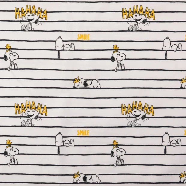 Lizenz Baumwolljersey Digital Peanuts - weiß