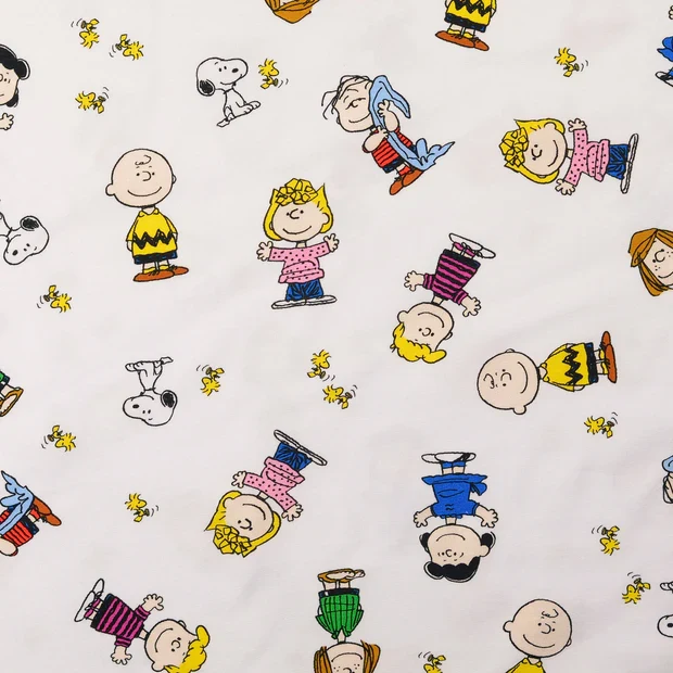 Lizenz Baumwolljersey Digital Peanuts - weiß