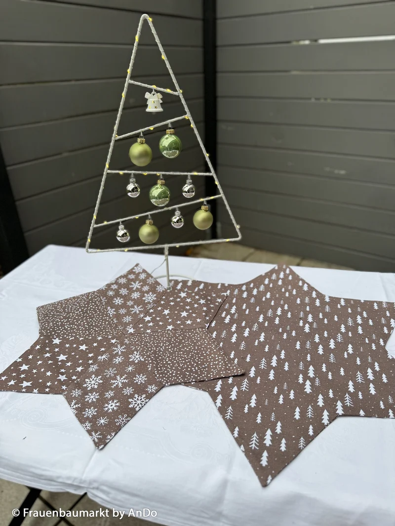 Canvas Wiebke Eiskristalle - 676 taupe