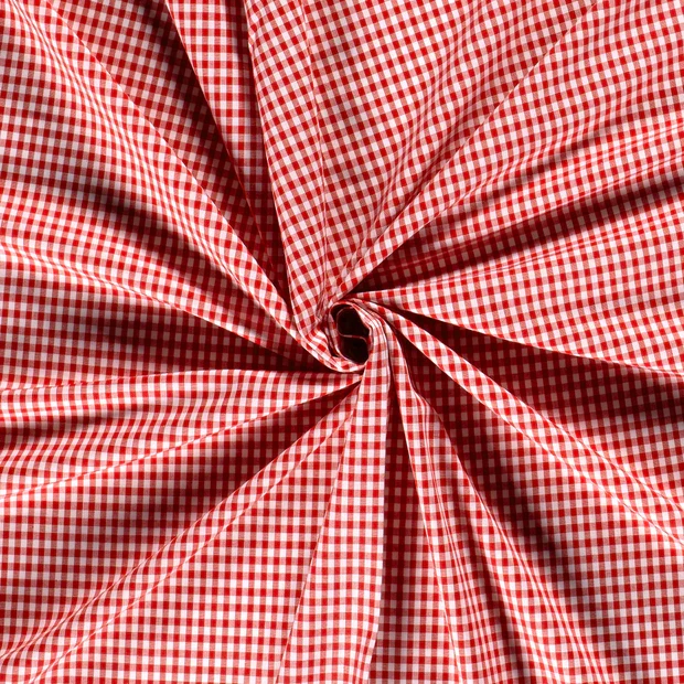 Baumwoll Cretonne Vichy Karo 5mm - 5019 rot