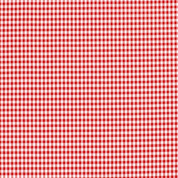 Baumwoll Cretonne Vichy Karo 5mm - 5019 rot