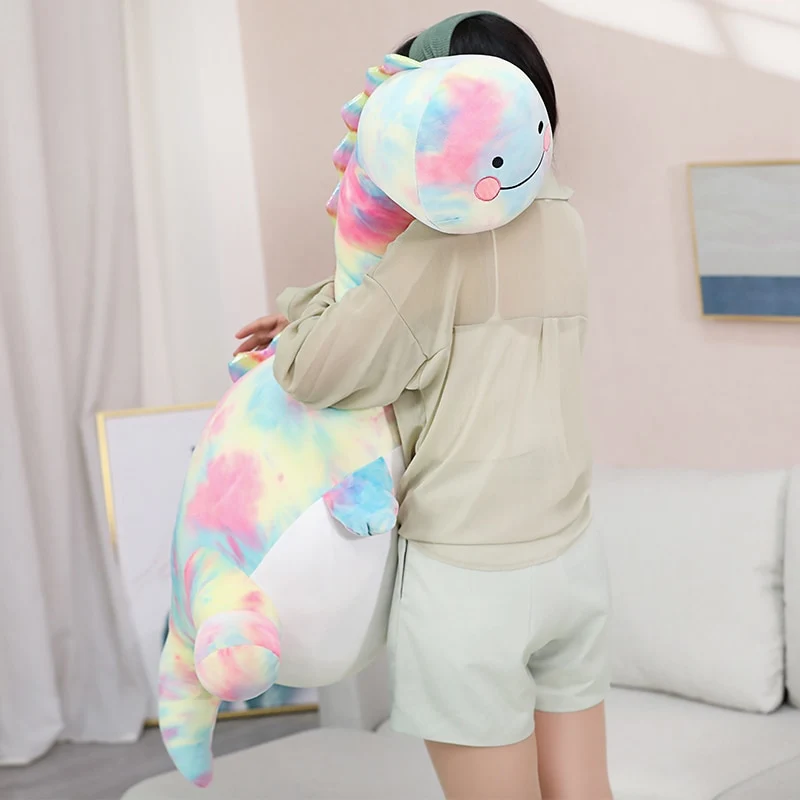 Supergroßer Süßes Dinosaurier Stofftier Regenbogen Look (70-130cm)