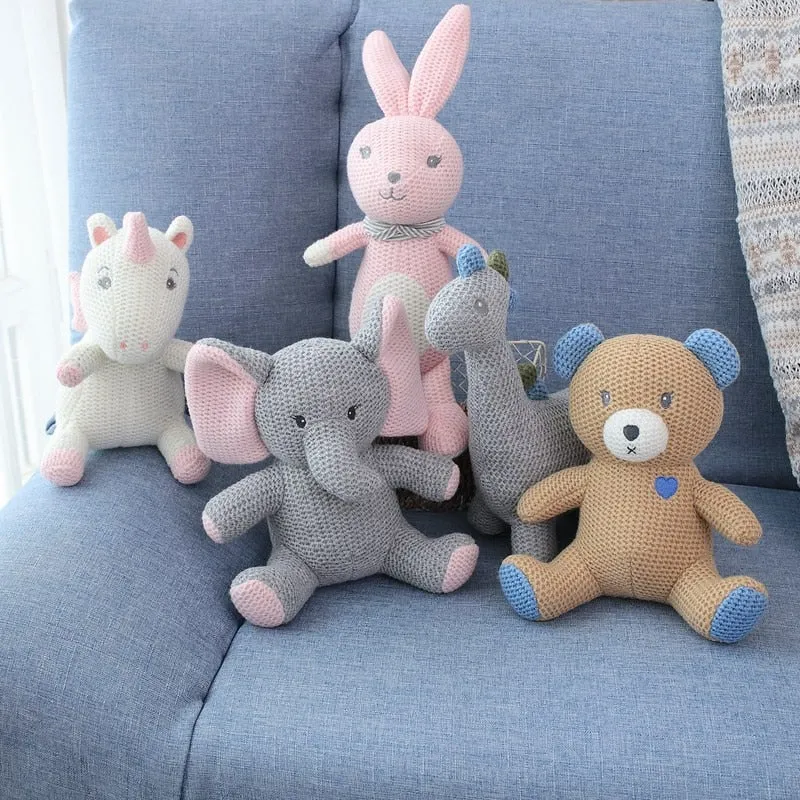 Niedliche Kuscheltiere im Strick Look - verschiedene Motive