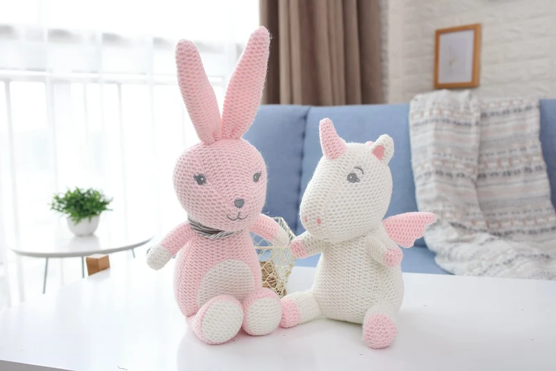 Niedliche Kuscheltiere im Strick Look - verschiedene Motive