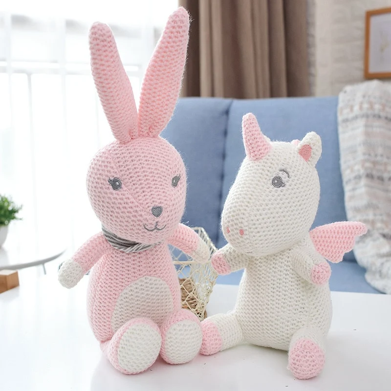 Niedliche Kuscheltiere im Strick Look - verschiedene Motive
