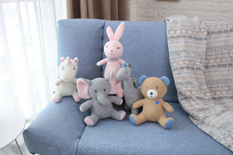 Niedliche Kuscheltiere im Strick Look - verschiedene Motive
