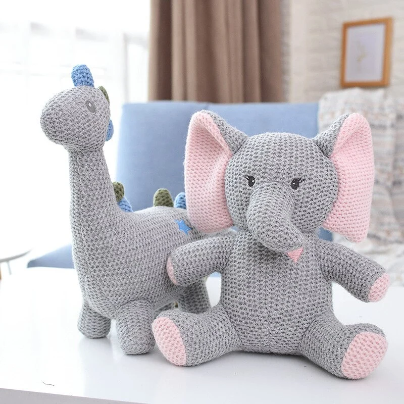 Niedliche Kuscheltiere im Strick Look - verschiedene Motive