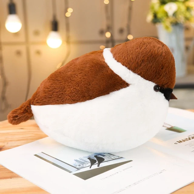 Niedlicher Sperling Stofftier mit Nest