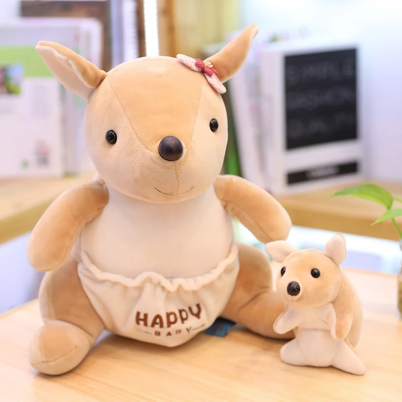 Süße Kuscheltiere mit Baby Stofftieren (Panda, Känguru, Pangolin, Igel, Polarbär) ca. 25cm
