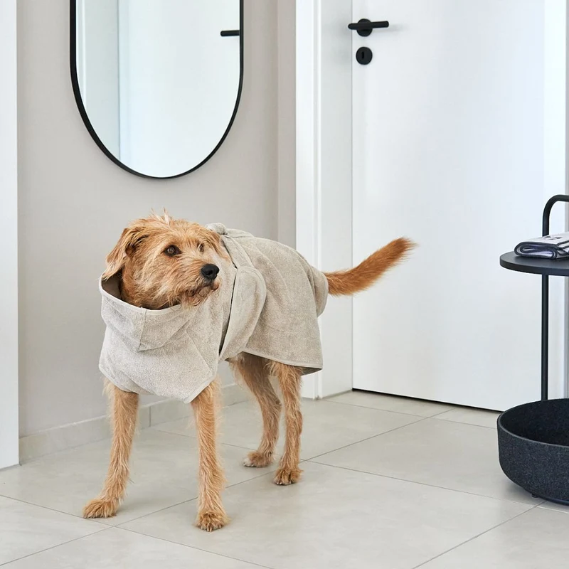Bagno Hundebademantel Greige