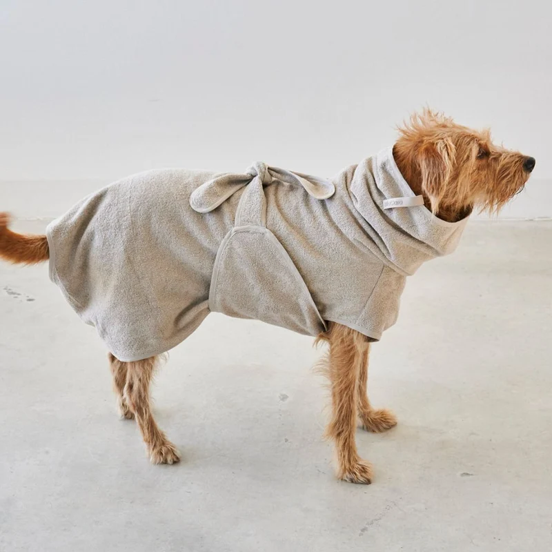 Bagno Hundebademantel Greige