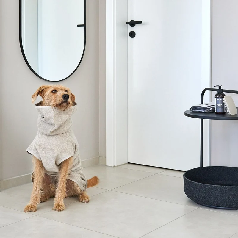 Bagno Hundebademantel Greige