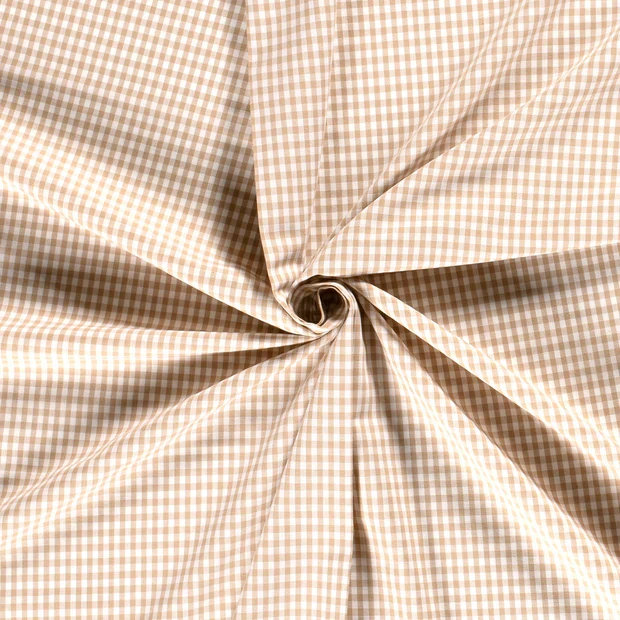 Baumwoll Cretonne Vichy Karo 5mm - 5006 beige