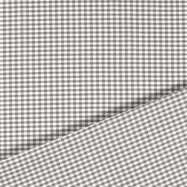 Baumwoll Cretonne Vichy Karo 5mm - 5002 grau