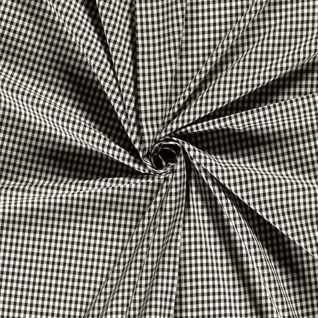 Baumwoll Cretonne Vichy Karo 5mm - 5001 schwarz
