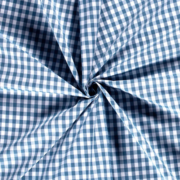 Baumwoll Cretonne Vichy Karo 10mm - 5028 jeansblau