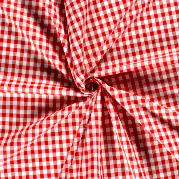 Baumwoll Cretonne Vichy Karo 10mm - 5019 rot