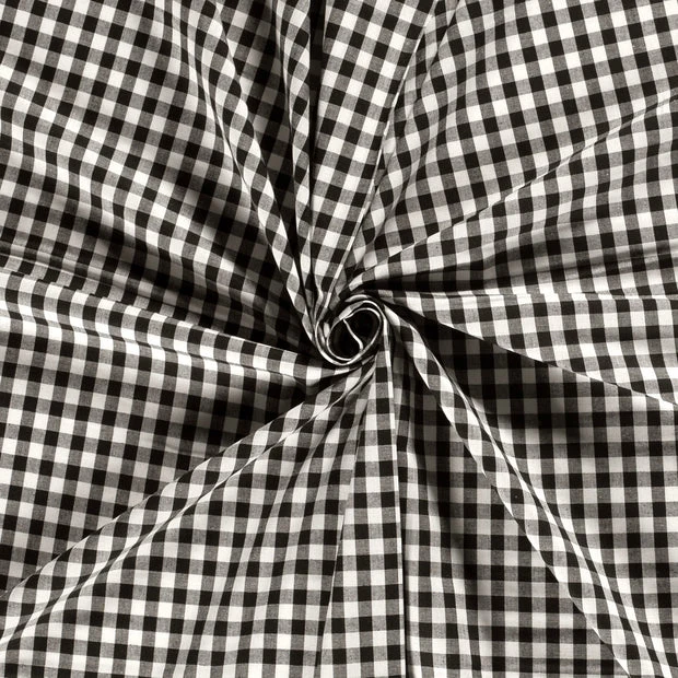 Baumwoll Cretonne Vichy Karo 10mm - 5001 schwarz
