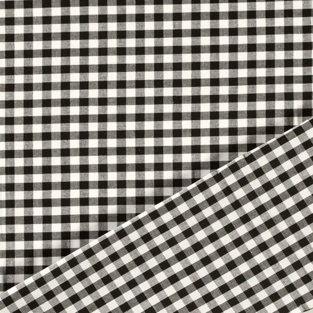 Baumwoll Cretonne Vichy Karo 10mm - 5001 schwarz