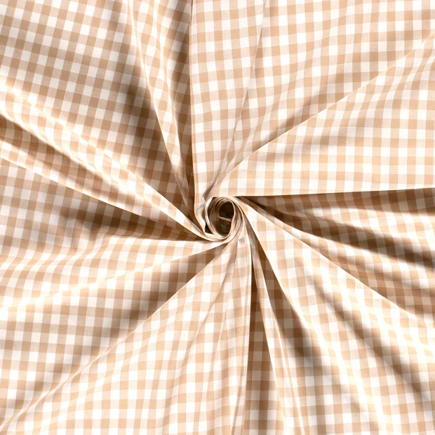 Baumwoll Cretonne Vichy Karo 10mm - 5006 beige