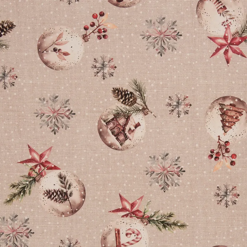 Canvas Niklas Weihnachtskugeln - 433 beige