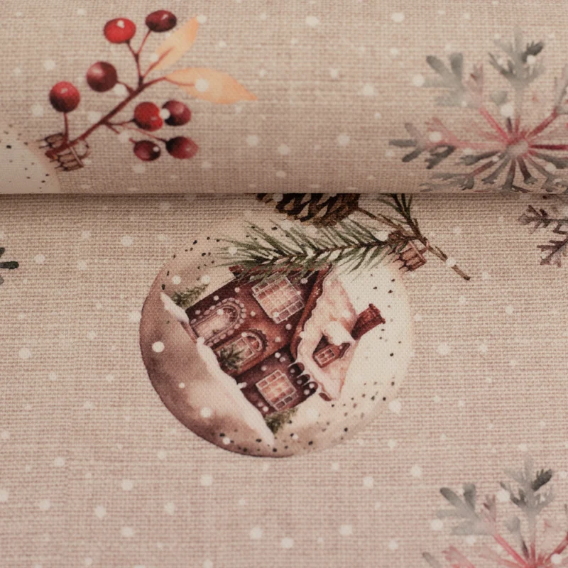 Canvas Niklas Weihnachtskugeln - 433 beige