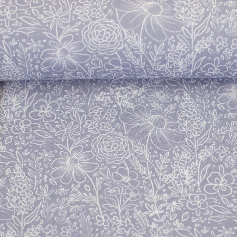 Baumwoll Webware Garden of Dreams by Claire´s Creative Forest - 183 grau/blau