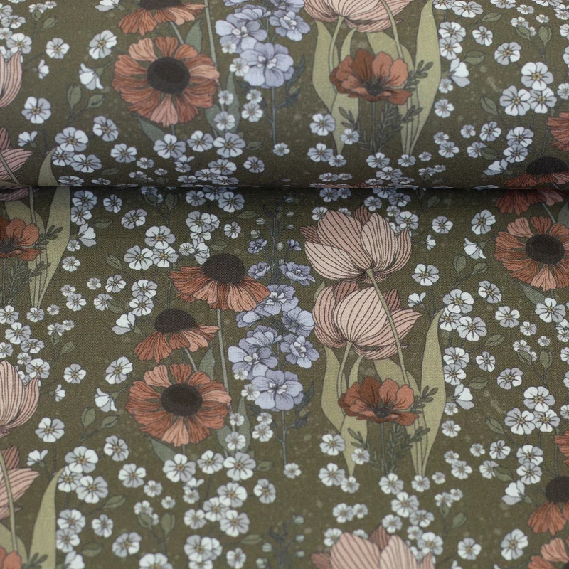 Baumwoll Webware Garden of Dreams by Claire´s Creative Forest - 765 khaki