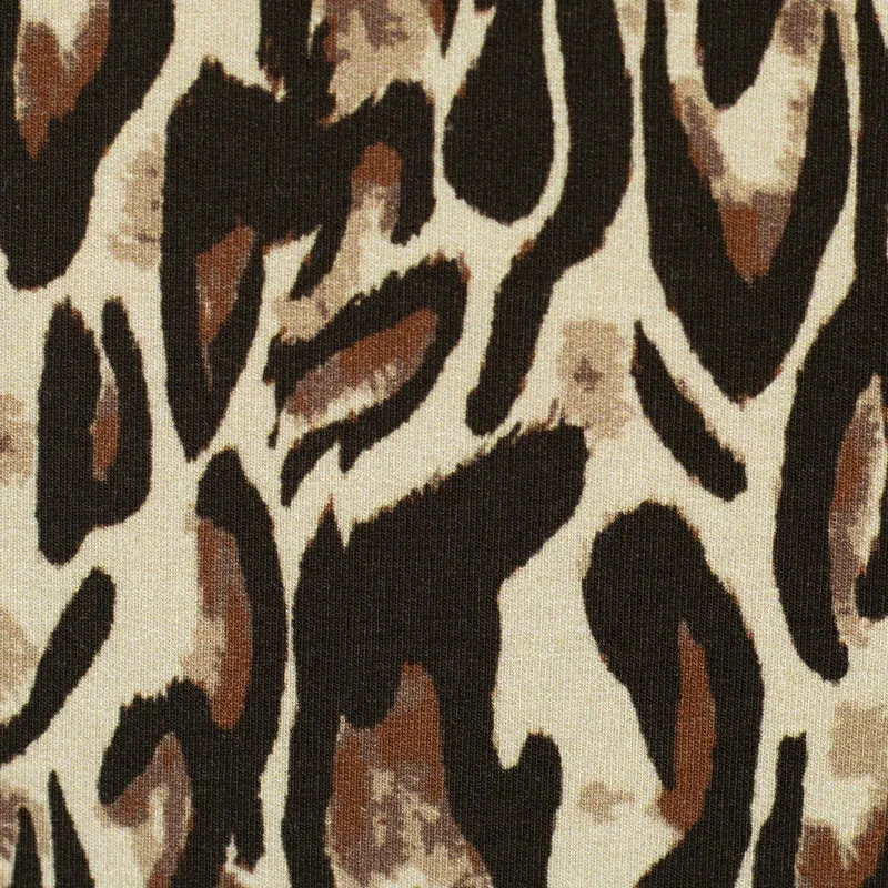 Baumwolljersey Leska Animal - 172 sand