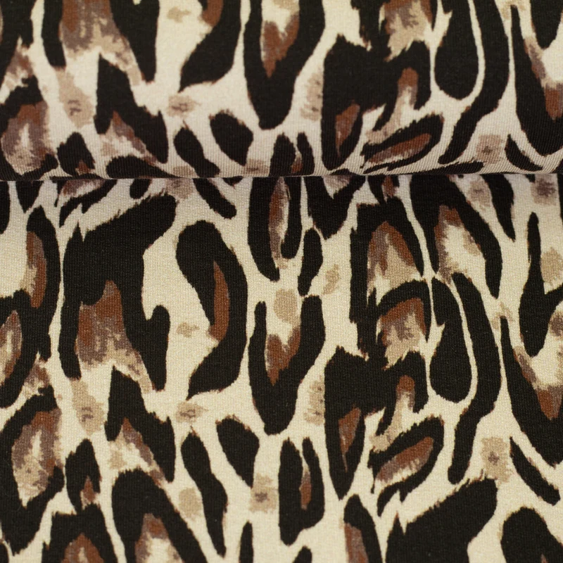 Baumwolljersey Leska Animal - 172 sand