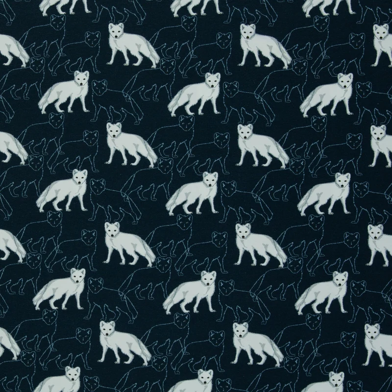 Baumwolljersey Arctic Animals by JaTiJu - Polarfüchse