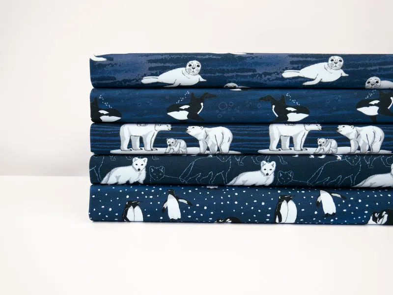 Baumwolljersey Arctic Animals by JaTiJu - Polarfüchse