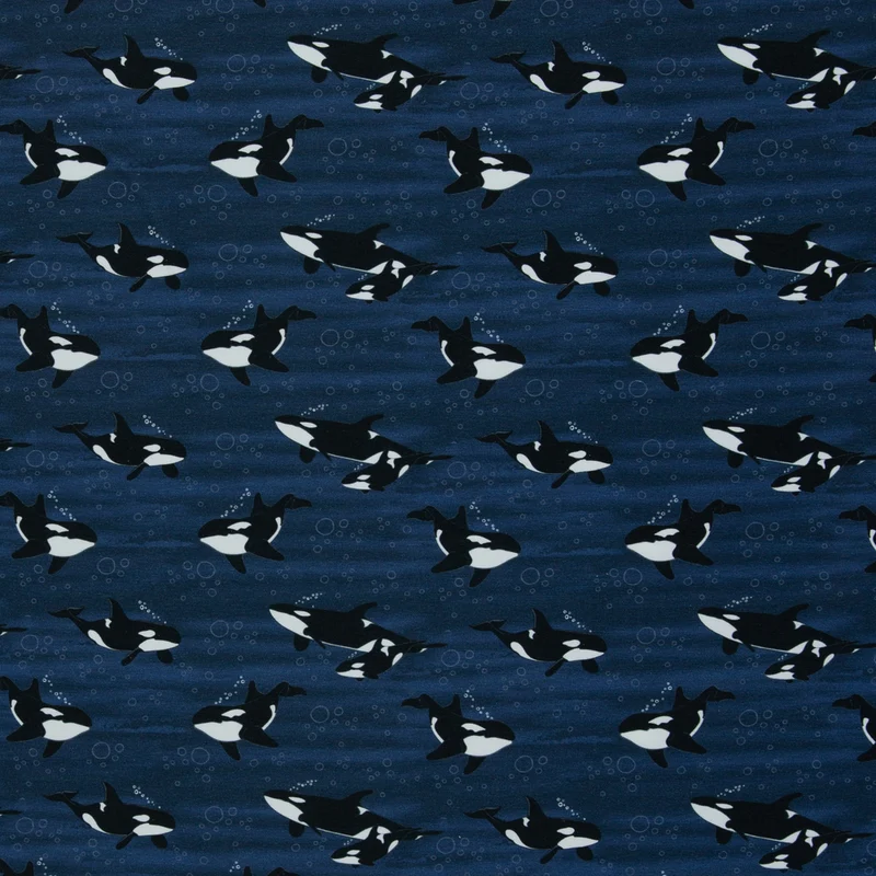 Baumwolljersey Arctic Animals by JaTiJu - Orcas