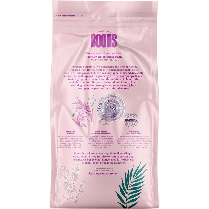 Hundefutter Boons Pute (für Welpen kleiner Rassen)