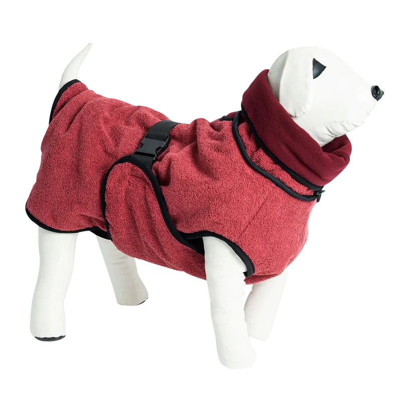 Wärmemantel wendbar mit Fleece Bordeauxrot