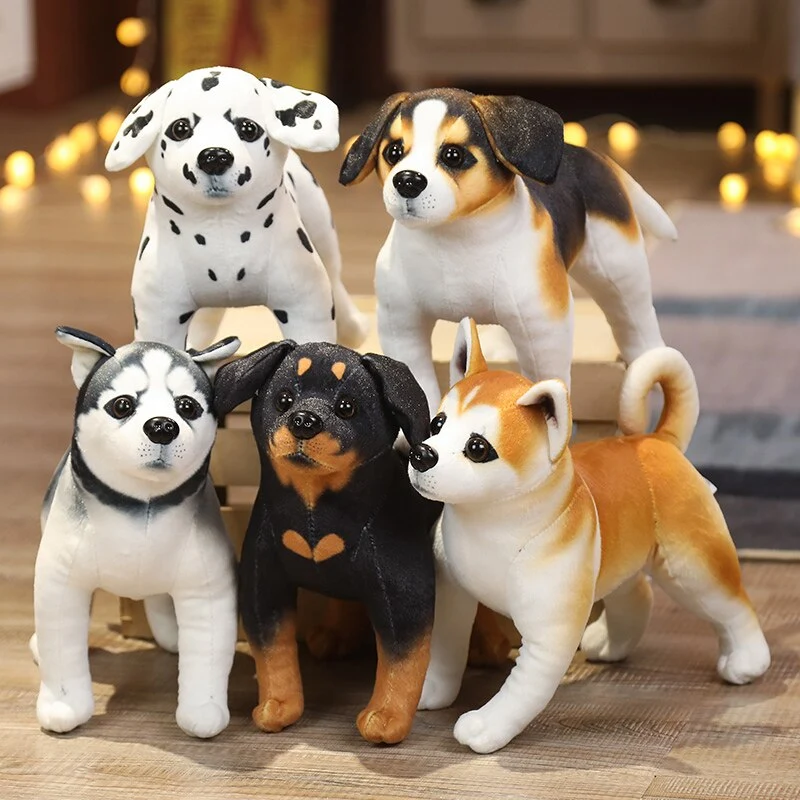 Niedliche Rottweiler, Husky, Dalmatiner, Akita Stoff Hunde Plüschtiere (ca. 25cm)