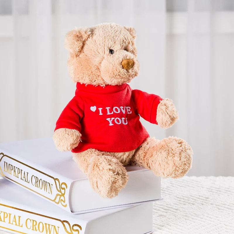 Süßer Teddybär mit I Love You Aufdruck (ca. 28cm)