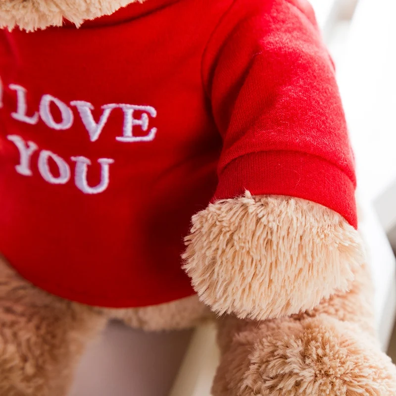 Süßer Teddybär mit I Love You Aufdruck (ca. 28cm)