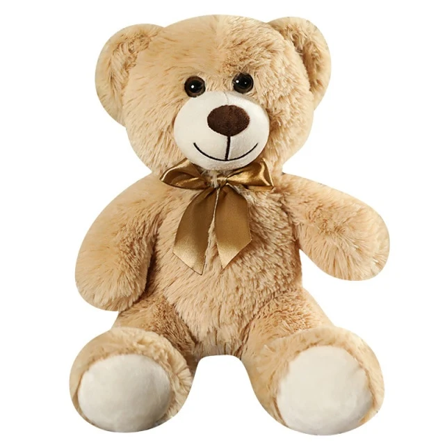 Goldener Teddybär mit Schleife (ca. 35cm)