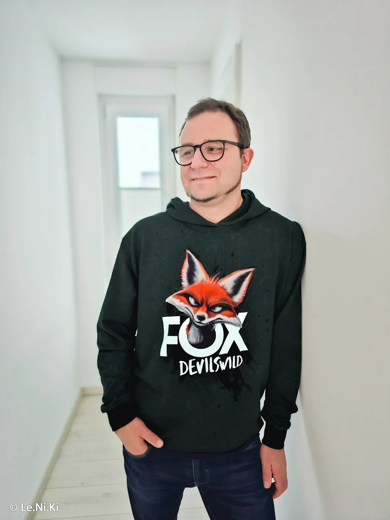 Panel French Terry Fox Devils Wild by Thorsten Berger