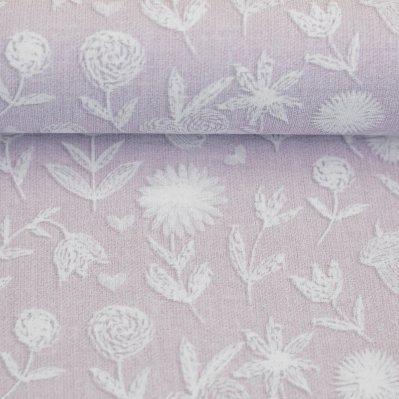 French Terry Embroidery Flowers by Christiane Zielinski - 431 rosa