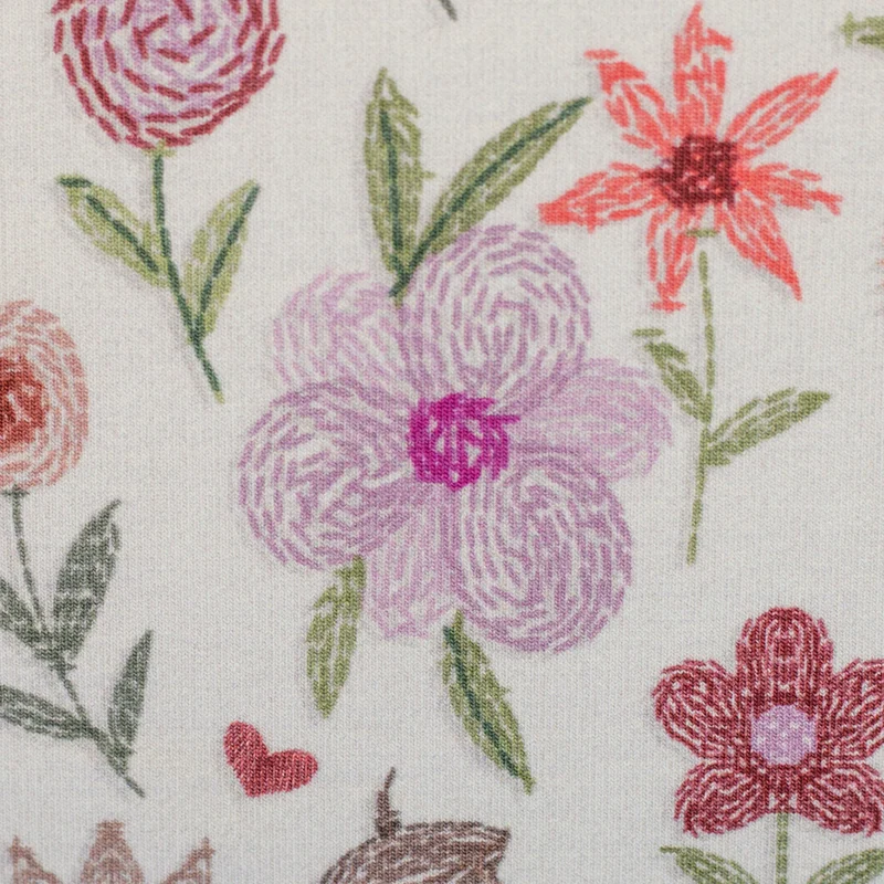 French Terry Embroidery Flowers by Christiane Zielinski - 010 natur
