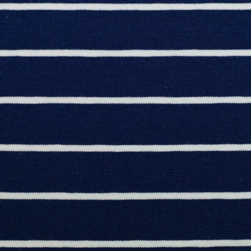 Baumwolljersey Isa Streifen - 596 marine