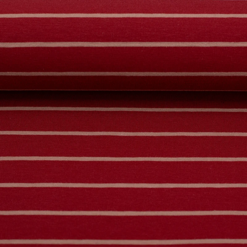 Baumwolljersey Isa Streifen - 338 burgundy