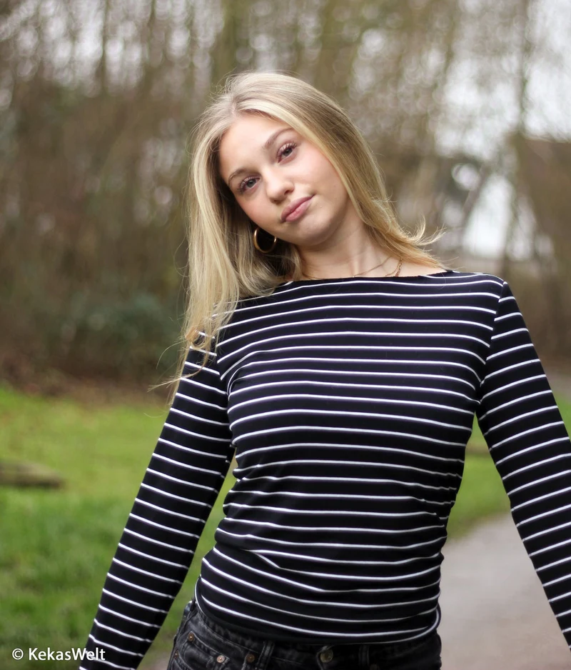 Baumwolljersey Isa Streifen - 299 schwarz