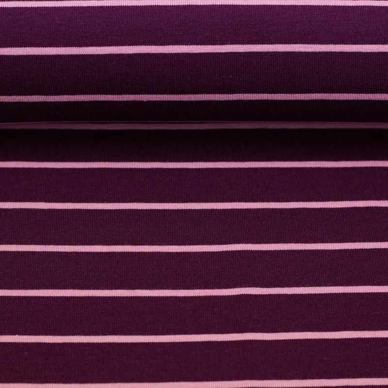 Baumwolljersey Isa Streifen - 937 bordeaux